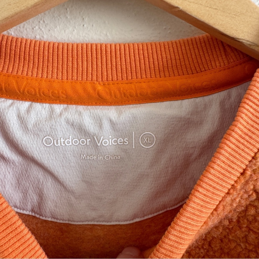 Outdoor Voices Orange Fleece Pullover XL - Picture 2 of 9
